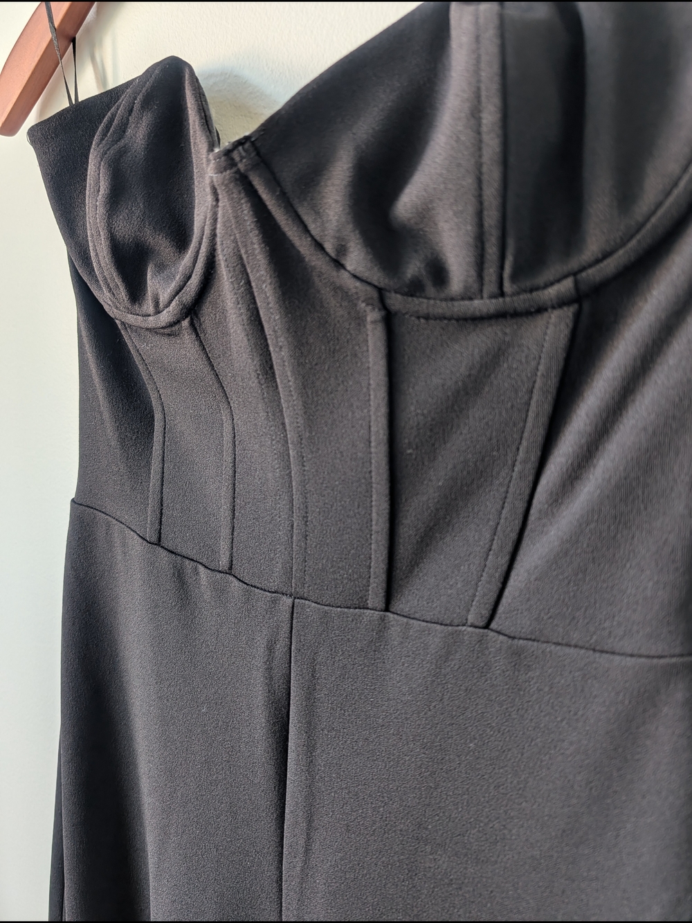 Zara Black Bustier Wide-Leg Jumpsuit NWOT - Picture 4 of 6